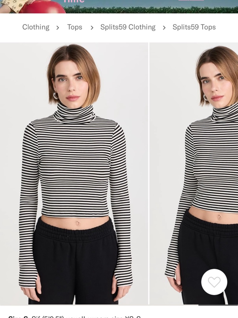 Splits59 Jackson rib cropped turtleneck
